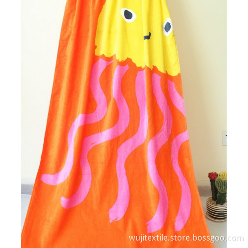 SGS Cotton Super Soft Orange Beach Towel (WJ-B937)